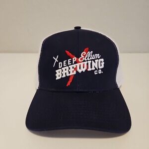 Deep Ellum Brewing Co. Dark Blue with White Mesh Snapback Trucker Cap Adjustable